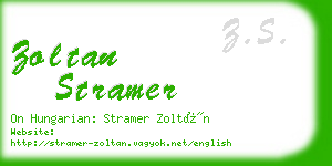 zoltan stramer business card